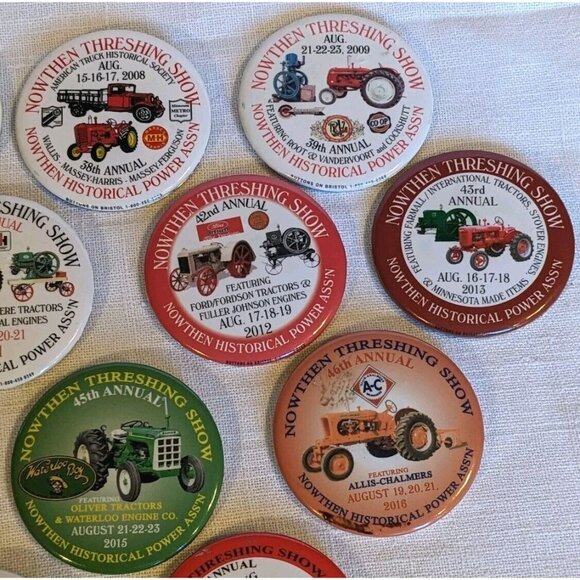 Nowthen Threshing Buttons Pinbacks Show Minnesota Tractors Farm Agriculture Lot - Picture 7 of 11